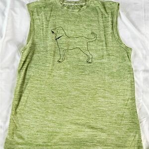 THE BLACK DOG Men’s Sleeveless Athletic Shirt.  Light heather green Size Medium